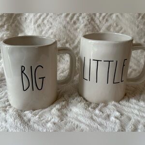 Rae Dunn Ceramic Mugs Set with Big and Little Text